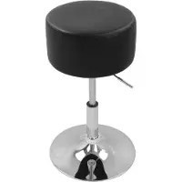 OEM Ergonomische Barhocker - In hoogte verstelbaar - Zithoogte 52-67cm - Met rugleuning - Zwart - 1er Set