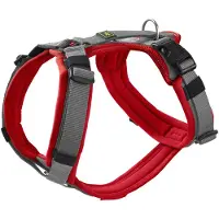 Hunter Hundegeschirr Maldon UP, Farbe: rot/grau, weich gepolstert & komfortabel,