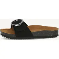 Caprice Damen Pantoletten aus Leder mit Schließe, Schwarz (Black Nubuc), 36 EU