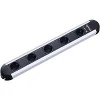 Bachmann PRIMO Steckdosenleiste 5x Schutzkontakt, Aluminium, Dosenabstand 85mm, 1,75 m