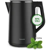 Tomado TWK1708B Doppelwandiger Wasserkocher 1,5 Liter - Mattschwarz