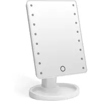 HomeShopXL Schminkspiegel mit LED Beleuchtung - Standspiegel - Kosmetik / Schminkspiegel - Rasierspiegel - Batteriebetrieben - Schönes Geschenk