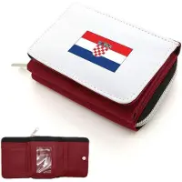Markenlos Geldbörse mit Klappe und Kroatien-Flaggenmotiv, rot, Einheitsgröße