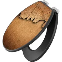 Banjado Design WC Sitz Anthrazit mit Absenkautomatik MDF - Holz - hochwertiger MDF Klodeckel/WC-Sitz mit Universal Scharnieren für alle gängigen Toiletten [TDA 10447]