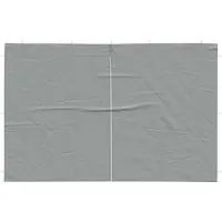vidaXL Partyzelt-Seitenteil 2 Stk. 300 x 195 cm Hellgrau PE und Stahl