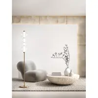 Perenz LED-Stehleuchte Serie 8166 aus brüniertem Messing und Glas, 36 W, 3000 K warmweiß, elegantes Design, Höhe 170 cm -
