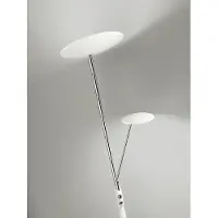 Perenz LED-Stehleuchte aus weißem Metall und poliertem Chrom, doppelte Lichtleistung 28 W + 5 W, 3000 K, dimmbar, modernes Design, Höhe 183 cm -