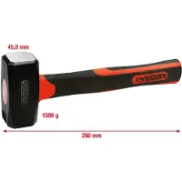 Ks Tools 142.5151, Vorschlaghammer, Stahl, Glasfaser, Schwarz, 28 cm, 1,65 kg