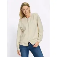 HEINE Shirtjacke "Jersey-Jacke Shirtjacke mit 2-Wege-Reißverschluss", Damen, Gr. 34, beige (champagner), Modisch, Rundhals, Shirts Shirtjacke