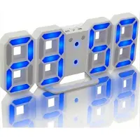 HomeShopXL Digitale LED-Uhr mit blauem Licht – mit Batterie (inkl.) oder USB (exkl.) – Tischuhr für Schlafzimmer – Spielzimmer – 24 x 9,4 x 1,7 cm – W1005BL