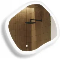 Artforma Badspiegel 84x74cm - Ovalmit LED Beleuchtung - LED Dual und Touchsensor