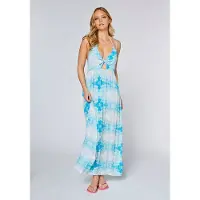 Chiemsee Trägerkleid , Damen, Gr. XS (32), Normalgrößen, blau (tropical breeze), 100% Viskose, V-Ausschnitt, Kleider Trägerkleid