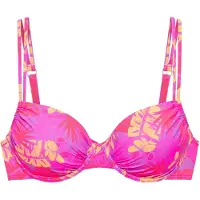 Venice beach Bügel-Bikini-Top "Kaitlyn", Damen, Gr. 40, Cup F, pink (flieder, pink), Recycling-Polyamid, bedruckt, Bikini-Oberteile Bügel-Bikini-Top, mit floralem Allover-Print