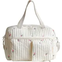 Markenlos Wochenendtasche mit Blumenmuster und Aufbewahrungsfunktion | Baby-Reisetasche für Fitnessstudio, Schule, Krankenhaus, Urlaub, Park, Einkäufe, Picknick, Camping, Reisen und Arbeit