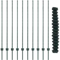 vidaXL Maschendrahtzaun mit Pfosten 10 x 1,4 m PVC-beschichteter Stahl