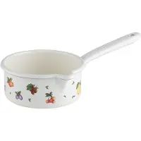 Riess Rubin ROT Saucepan 0,75L 0036-068 Kasserolle, emailliert, 14 cm Durchmesser, Induktionsherd-geeignet