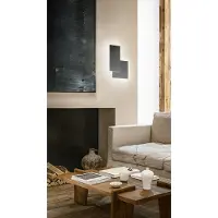 Perenz LED-Wandleuchte Serie 8222 aus Aluminium/Metall, dunkelgrau, 23 W, 1840 lm, 3000 K, 35x24x4,6 cm, modernes Design -