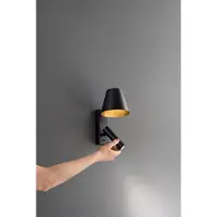 Perenz Reverse - 6W LED-Wandleuchte für Schlafzimmer aus Metall, 3000K, 480lm, verstellbar, Licht im Diffusor - - Schwarz