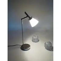 Dapo Leuchten Moderne Tischleuchte Kathy Drehgelenk Lampe Nickel Glas weiß Fassung G9