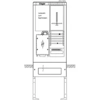 Hager ZAS175MH1 Zähleranschlusssäule 175, universN, 1 Zählerplatz, 3-Punkt, 5-polig, Leerplatz