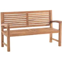 CLP Teakbank Halden I Holzbank Für Den Garten I Sitzbank Mit Armlehnen, Farbe: teak, Größe: 150 cm