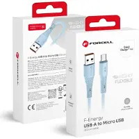 Forcell F-ENERGY C341 cable USB A to Micro USB QC3.0 2,4A 18W Silicone 1 m blue