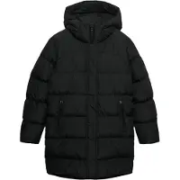 Superdry für Damen. W5012179A Gesteppte Sportjacke mit Kapuze, mittellang, schwarz (S), Lässig, Polyester