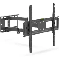 HomeShopXL Neigbare und schwenkbare TV-Wandhalterung VESA 600x400 mm - geeignet für 40-80"-Bildschirme, max. 35 kg, schwarz, mit Kabelmanagement und Wasserwaage [39688]