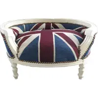 Casa Padrino Barock Hunde & Katzen Sofa Union Jack / Creme - Luxus Haustierbett - 71,5 x 53 x 41 cm