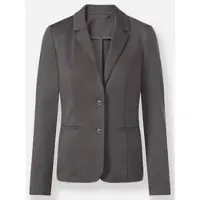 Inspirationen Jerseyblazer "Jersey-Blazer", Damen, Gr. 46, grau (anthrazit), 58% Viskose, 36% Polyamid, 6% Elasthan, Blazer Jerseyblazer