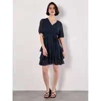 Apricot Minikleid "Mini-Kleid aus Chiffon mit Strassverzierung", Damen, Gr. XL (42), N-Gr, blau (navy), Obermaterial: 100% Polyester PES., uni, Kleider Minikleid