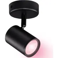 WiZ Connected IMAGEO 1 x einstellbarer Spot, Wi-Fi/Bluetooth, Schwarz, Wi-Fi 4 (802.11n), 802.11b, 802.11g, LED, Metall, GU10