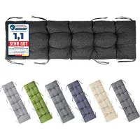 Garronda Bankauflage 180x50 cm ca. 10 cm dick Sitzkissen Outdoor für Gartenbank und Hollywoodschaukel Polster Auflage für Sitzbank wasserabweisend UV-beständig mit Bändern GD-0219 Schwarz
