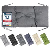 Garronda Bankauflage 100x50 cm ca. 10 cm dick Sitzkissen Outdoor für Gartenbank und Hollywoodschaukel Polster Auflage für Sitzbank wasserabweisend UV-beständig mit Bändern GD-0219 Graphit