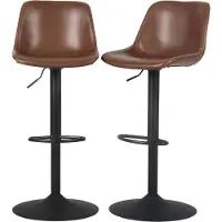 Sweeek - Verstellbare Barhocker, Kunstleder - Braun