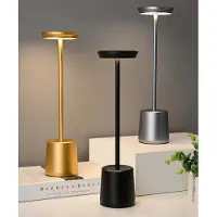 Luxus Europe - Tischlampe Touch Alexia Silber - Kabellose LED-Tischlampe für den Innenbereich – USB-C wiederaufladbar