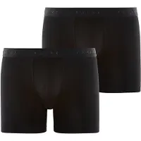 Falke 2-Pack Herren Boxershorts Daily Comfort, L, Schwarz, Uni, Baumwolle