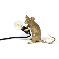 Seletti Mouse Lamp LED-Dekolampe USB sitzend gold