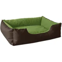 BedDog Hundebett LUPI Hundesofa Hundekissen waschbar,MYSTIC (braun/grün),(M) ca. 70x55x18cm