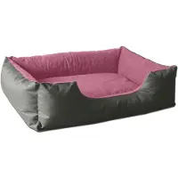 BedDog Hundebett LUPI Hundesofa Hundekissen waschbar,PINK-ROCK (grau/rosa),(S) ca. 55x40x17cm