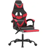vidaXL Gaming-Stuhl mit Fußstütze Schwarz und Rot Kunstleder