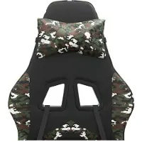 vidaXL Gaming-Stuhl mit Fußstütze Schwarz und Tarnfarben Kunstleder