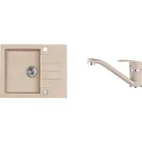 Alveus Sets - Spüle-Set Rock 130 und Armatur Nina, beige SETA055
