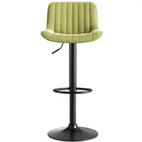 MODFU Drehbare Barhocker 2er-Set aus Samt in Grün, Metall-Holz-Gestell, höhenverstellbar 87–109 cm