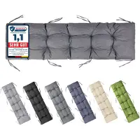 Garronda Bankauflage 180x50 cm ca. 10 cm dick Sitzkissen Outdoor für Gartenbank und Hollywoodschaukel Polster Auflage für Sitzbank wasserabweisend UV-beständig mit Bändern GD-0219 Graphit