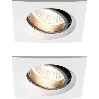 Paulmann Premium Einbauleuchten Set Daz schwenkbar eckig LED 2x7W 18VA 230V/700mA 110x110mm Weiß m./Al