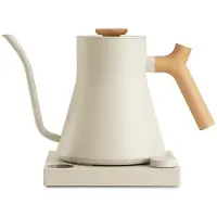 Fellowes Stagg EKG PRO 900ml electric kettle in sesame beige with a wooden