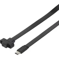 Renkforce USB-Kabel USB 3.2 Gen1 USB-C Stecker, USB-C Buchse 0.50 m Schwarz schraubbar, hochflexibel RF-3415026