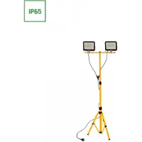 Spectrum LED Arbeitsleuchte auf Stativ 170cm Gelb IP65 2 x 50W 8400lm neutralweiß 4000K verstellbar