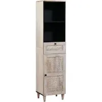 vidaXL Badezimmerschrank mit Regal Weiß 38 x 33 x 160 cm Holzwerkstoff